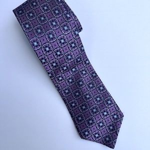 Men’s Cremieux tie 100% silk purple print